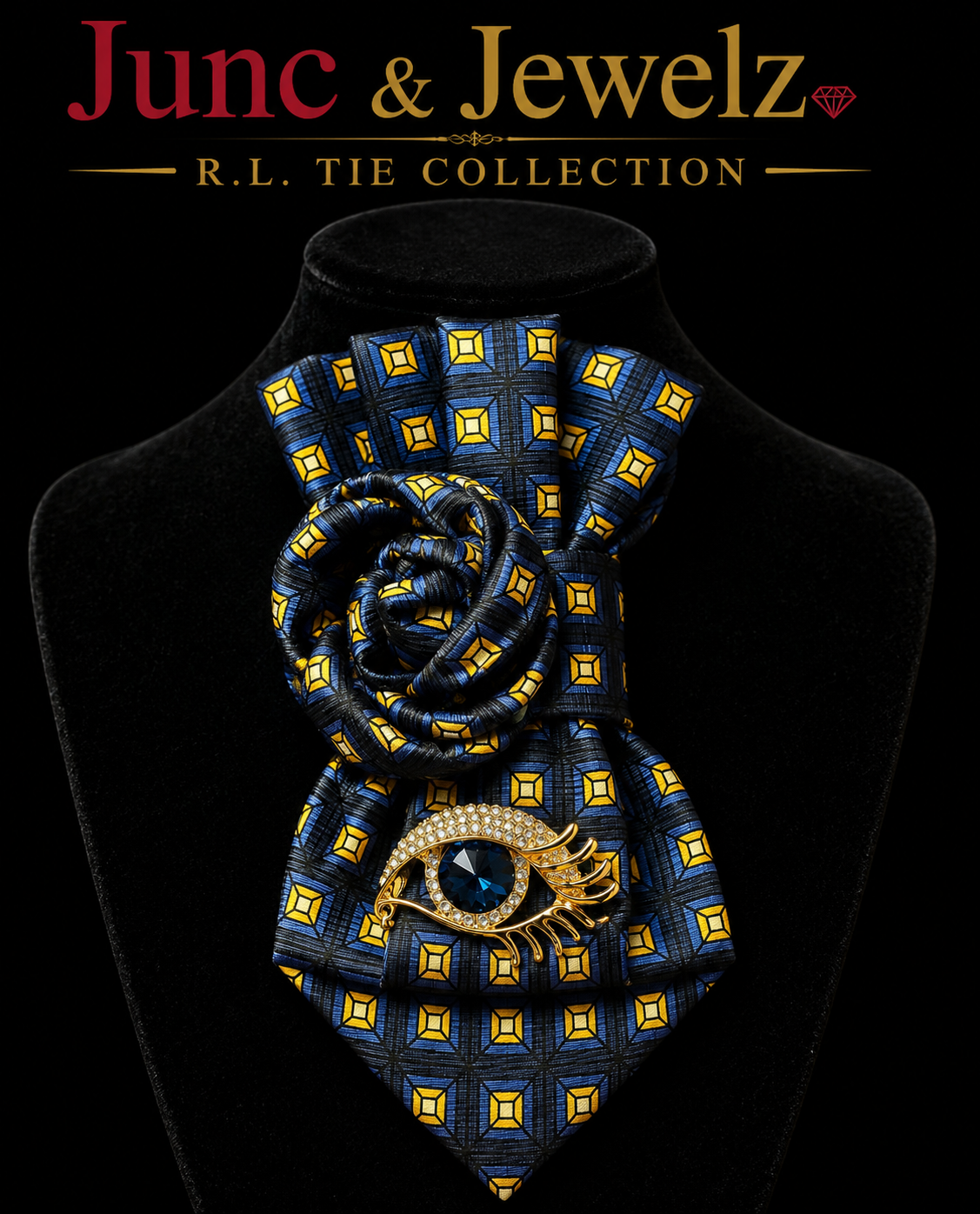 Blue Eye Brooch Tie