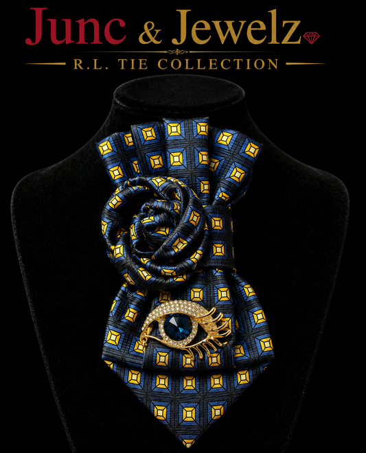 Blue Eye Brooch Tie