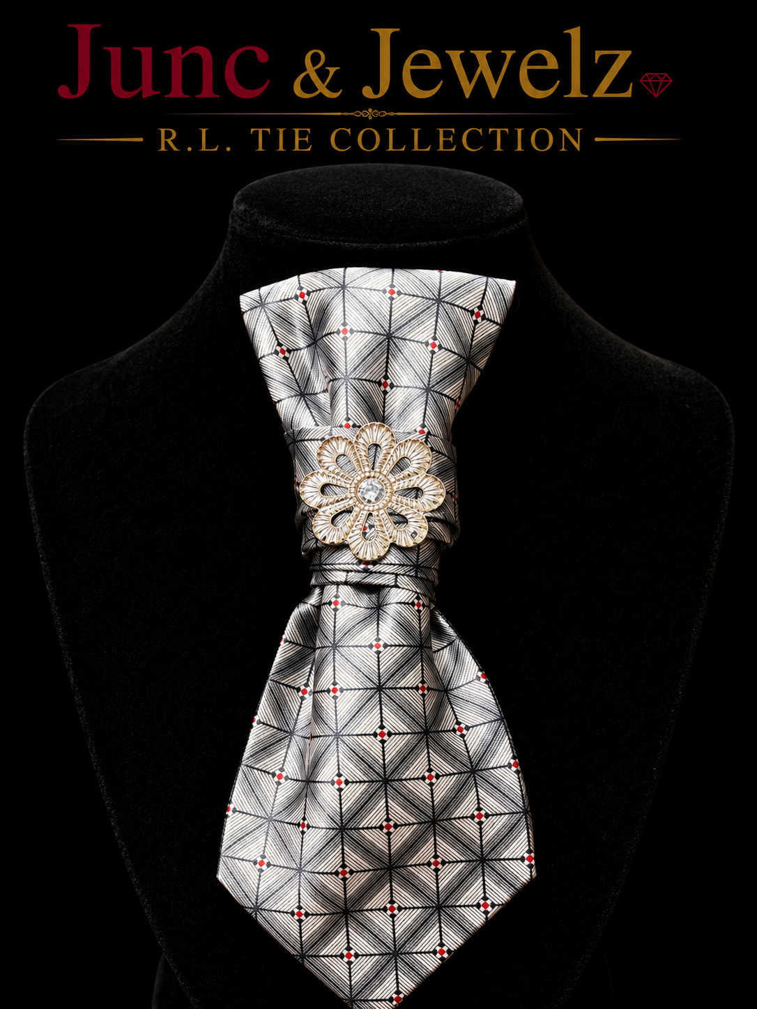 Silver Tie Brooch